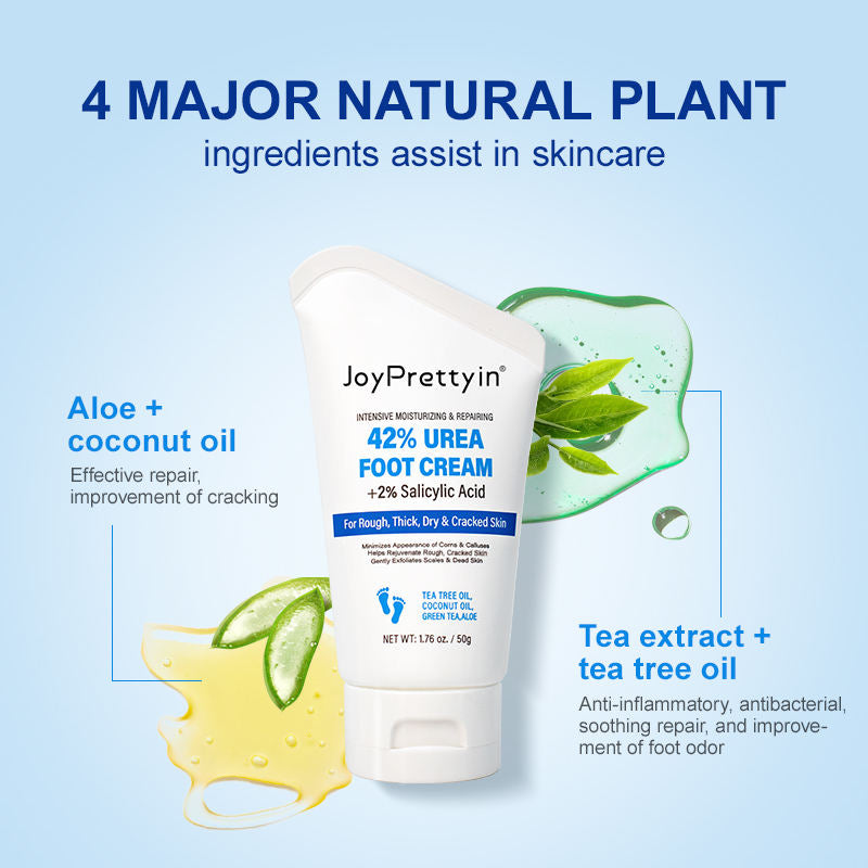 Organic Foot Cream with Urea 42%, Repairs Cracked Heels, Exfoliating Anti Crack Peeling Dead Skin Removal Foot Care