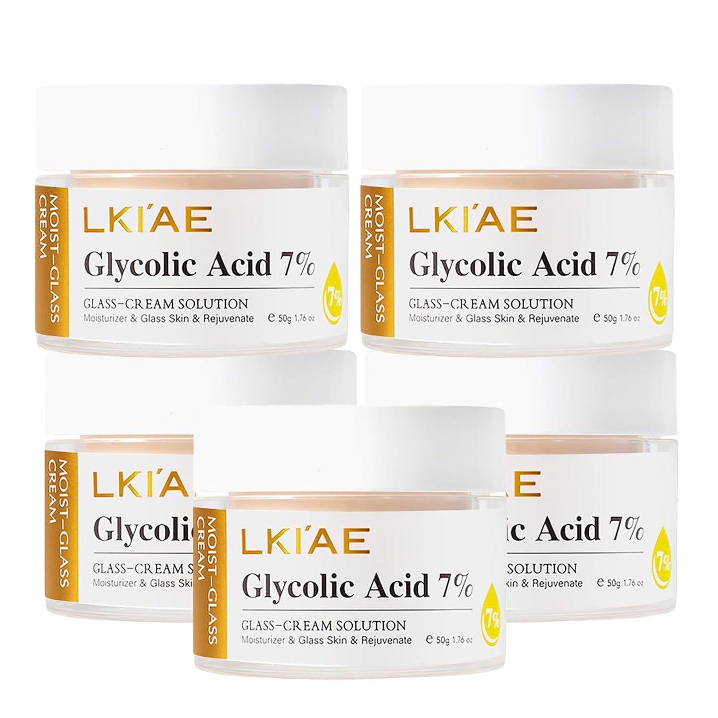 Glycolic Acid 7% Hydrating Exfoliating Beauty Face Cream for Glass Like Glowing Skin