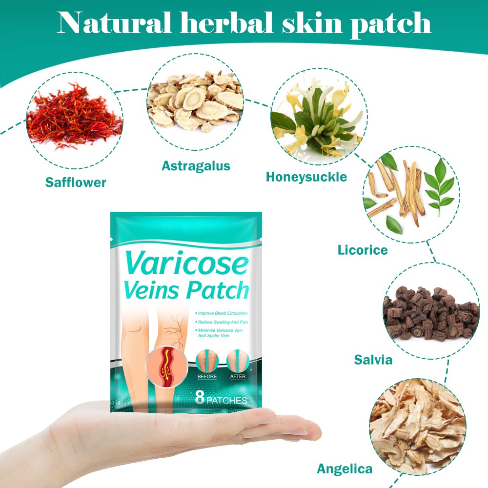 8 PCS Varicose Veins Patches Treatment For Varicose Veins i.e spider veins