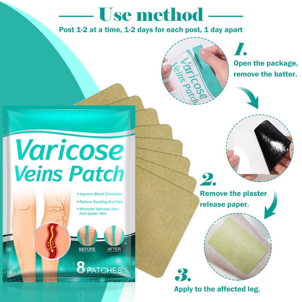 8 PCS Varicose Veins Patches Treatment For Varicose Veins i.e spider veins