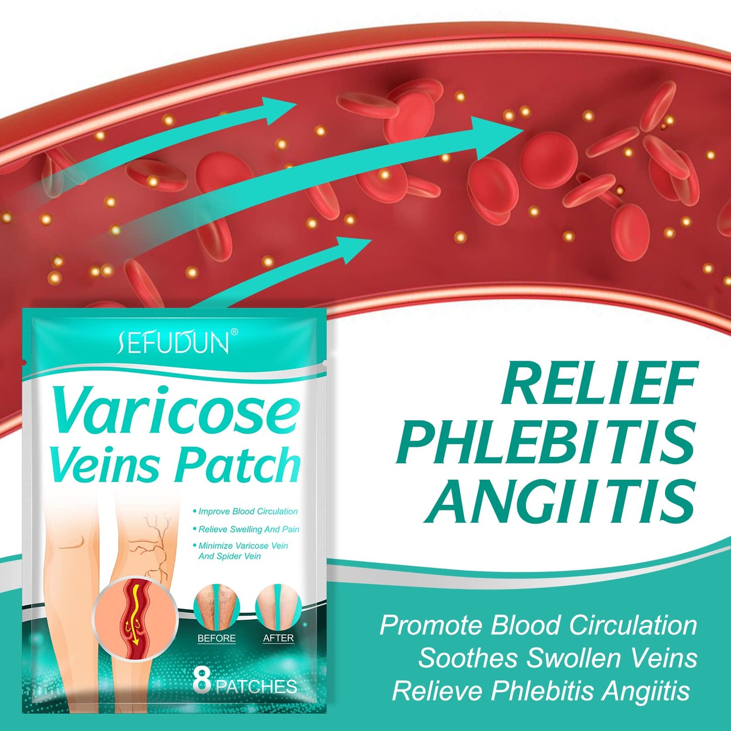8 PCS Varicose Veins Patches Treatment For Varicose Veins i.e spider veins