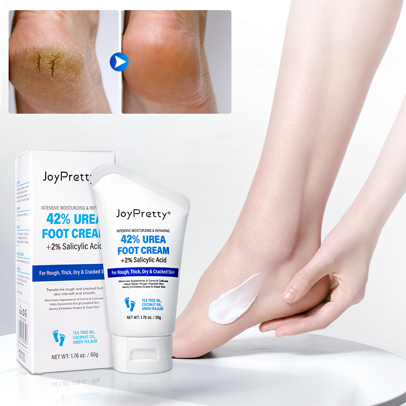 Organic Foot Cream with Urea 42%, Repairs Cracked Heels, Exfoliating Anti Crack Peeling Dead Skin Removal Foot Care