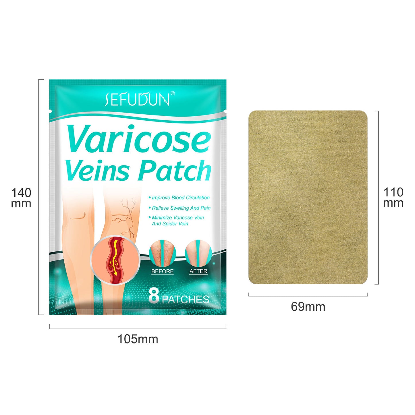 8 PCS Varicose Veins Patches Treatment For Varicose Veins i.e spider veins
