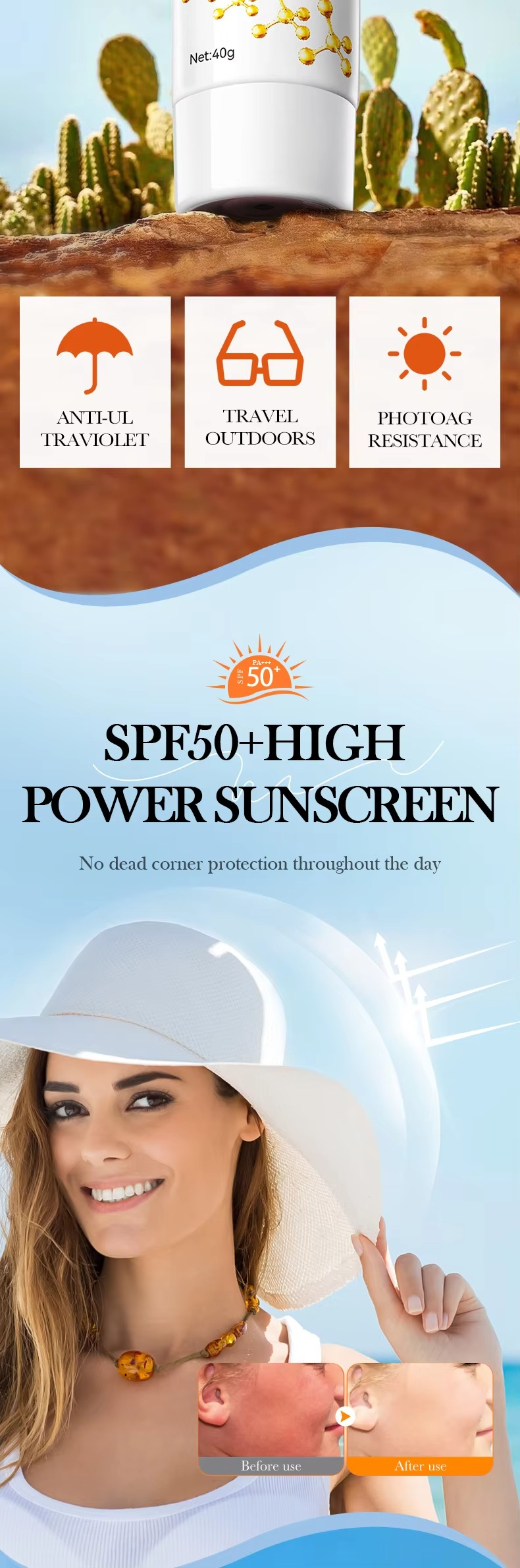 SADOER Collagen SPF50 Sunblock Sunscreen Cream 40ml