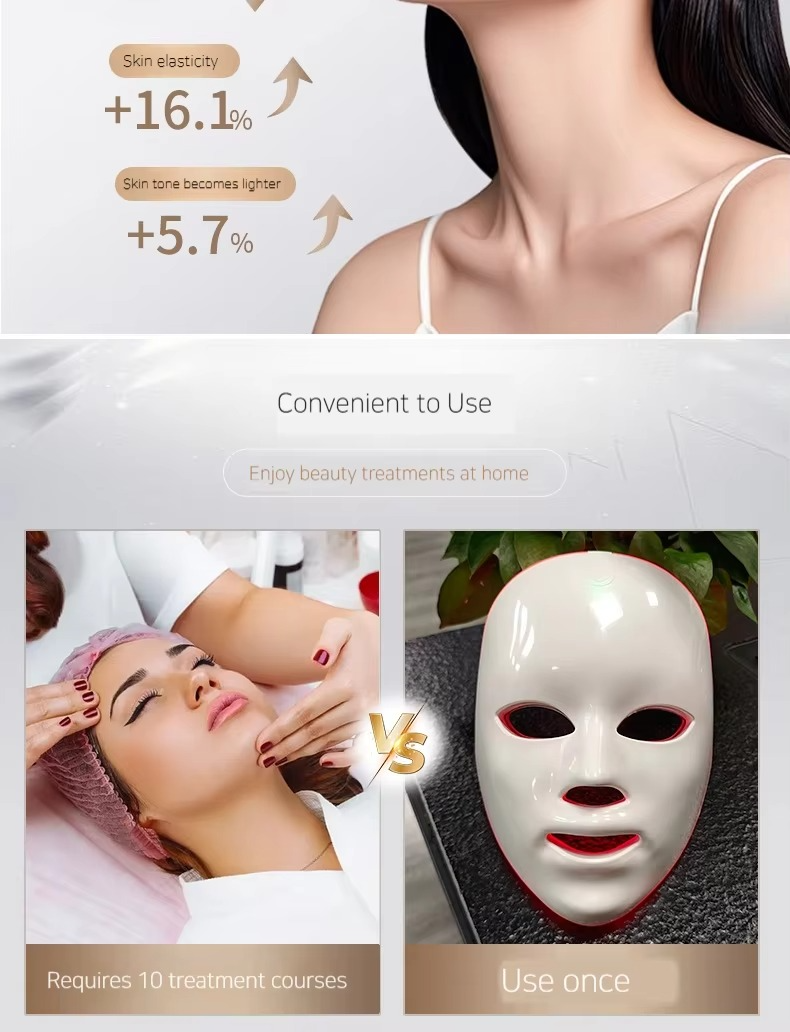7 Colors Led Rejuvenation Facial Light Therapy Anti Aging Multi Function Led Mask