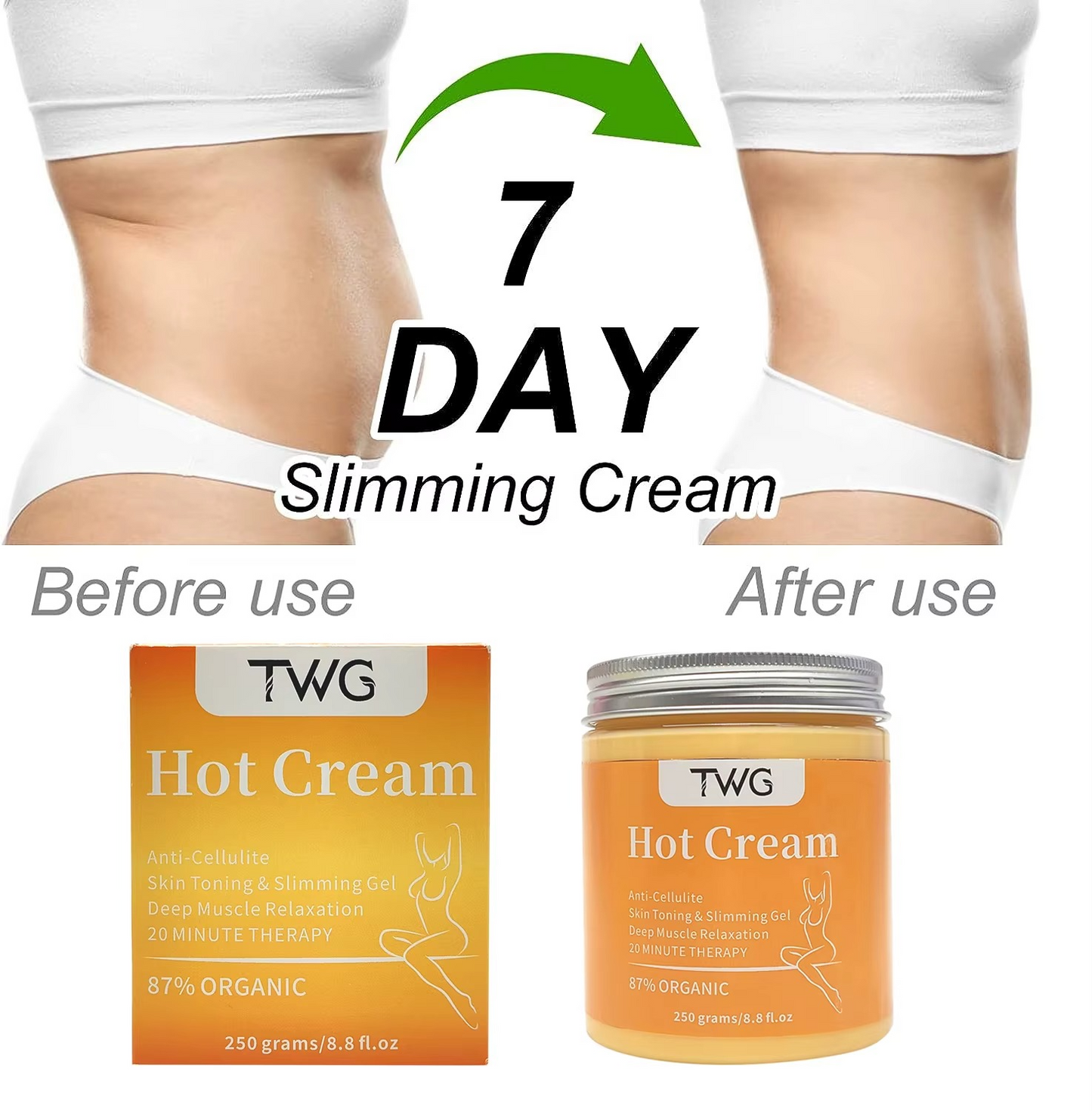 250g TWG Slimming Fat Burning Hot Cream