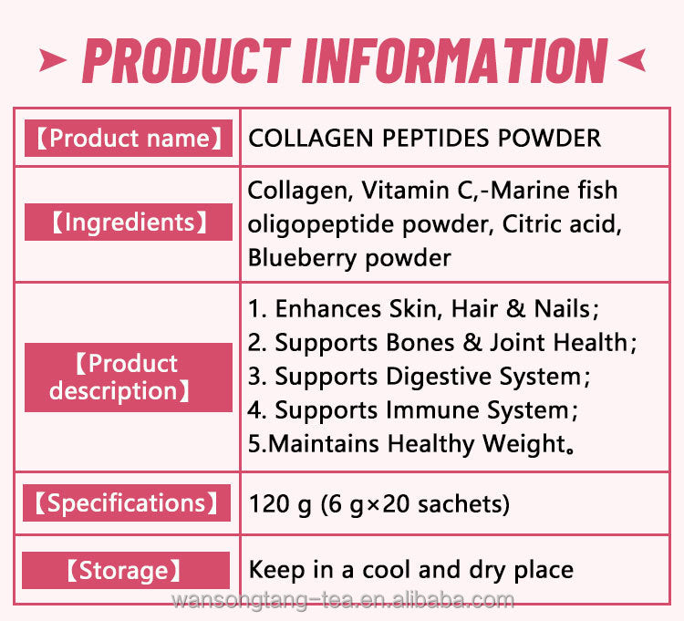 Collagen powder for Smooth Skin Glow ,Hair, nails beauty Supplement collagen peptides powder