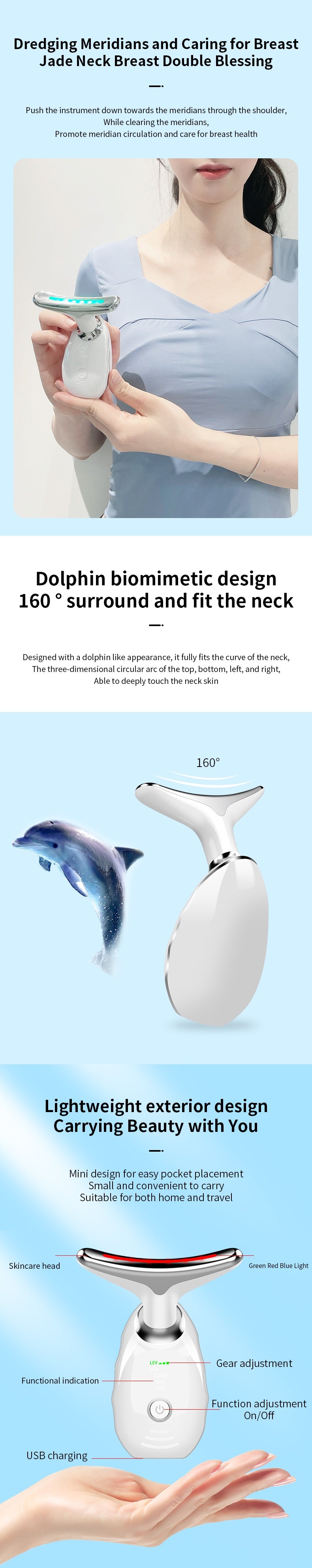 Anti-aging Face and neck Skin Care facial Massager Wrinkle Remover Beauty Tools Neck Lifting Beauty Device
