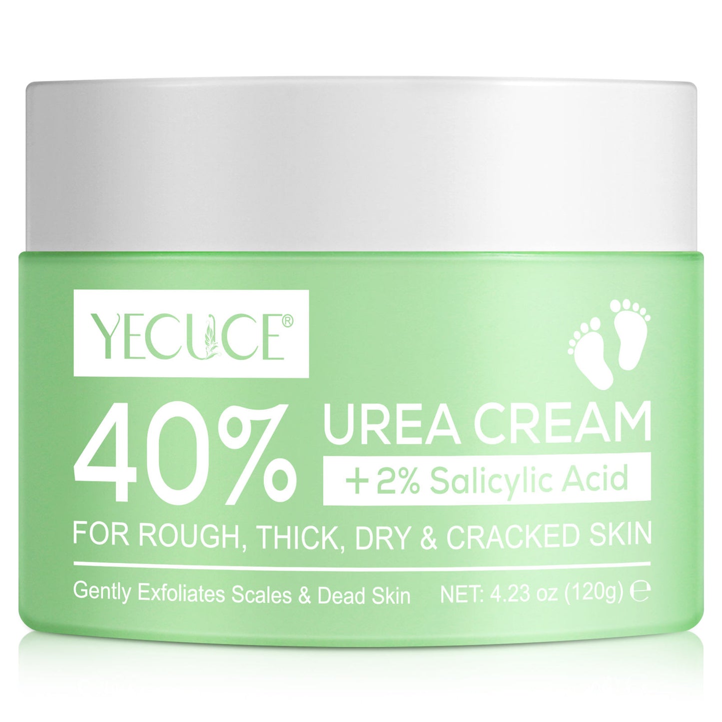 YECUCE 40% Urea Foot Cream, Softens Heels, Callouses, Moisturizes Rough Dry Cracked Feet and Hands