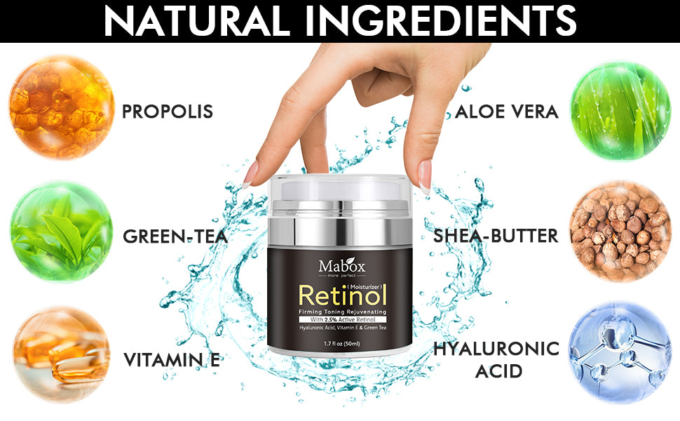 Mabox Retinol 2.5%,Hyaluronic Acid With Vitamin E Cream
