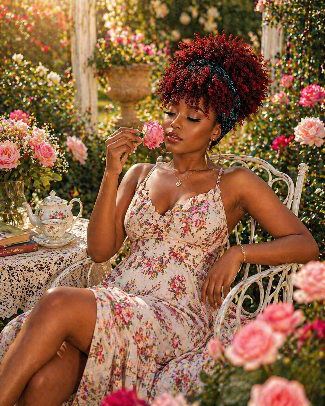 Kinky Curly Afro Puff Headband Wig with Bangs