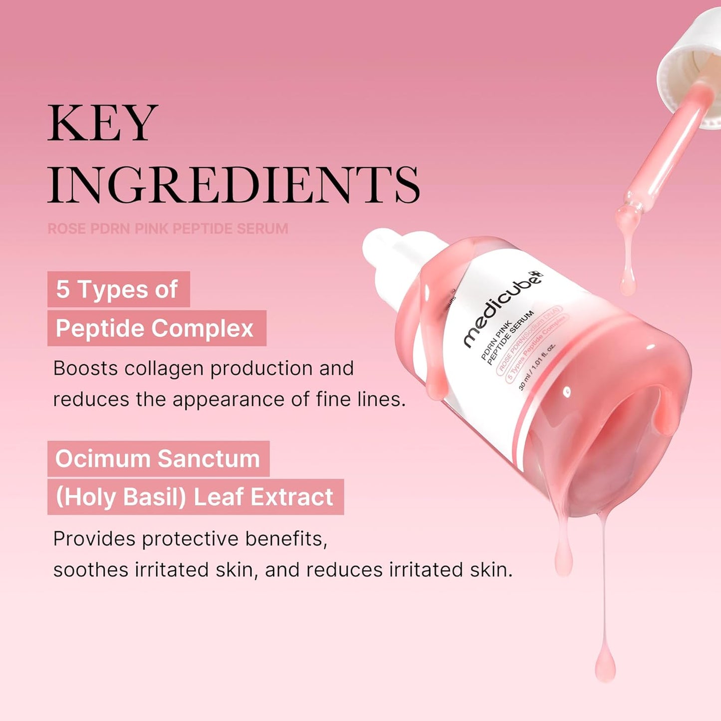 Medicube PDRN Pink Peptide Serum, Pink glow serum, Peptide, Niacinamide Serum