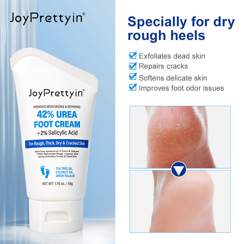 Organic Foot Cream with Urea 42%, Repairs Cracked Heels, Exfoliating Anti Crack Peeling Dead Skin Removal Foot Care