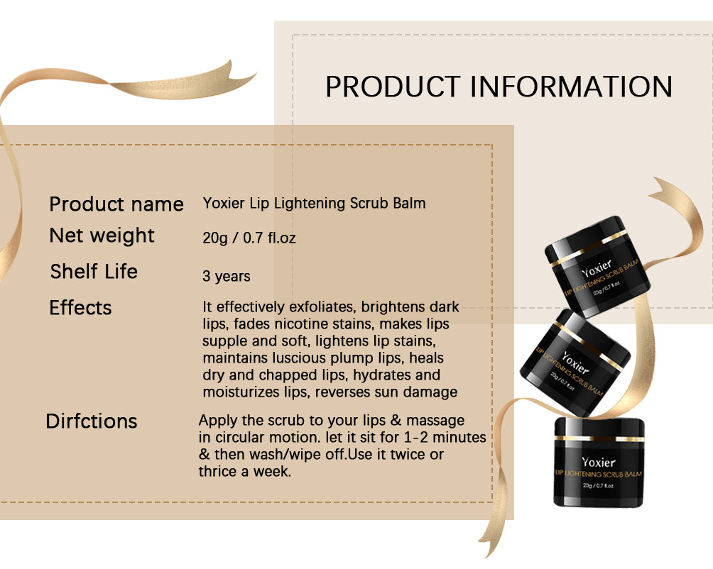 YOXIER Lip Lightening Scrub Balm for Dark Lips 20G