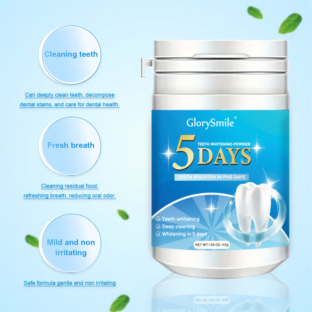 2pack Glory Smile 5 Days All Natural Teeth whitening Powder