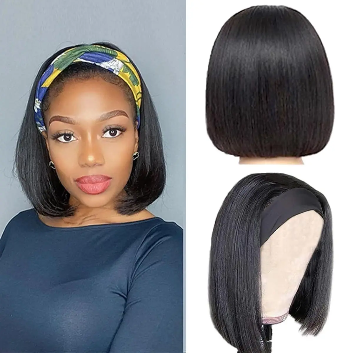 Stylish Bob Cut Headband Wig
