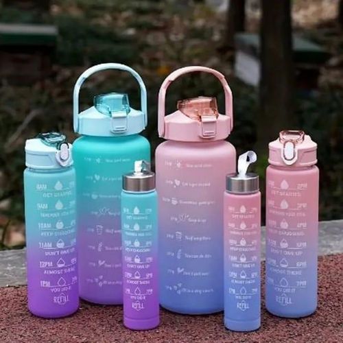 3pcs Water Bottle Set 2000ml, 900ml and 500ml Gradient Plastic Water Bottles BPA Free