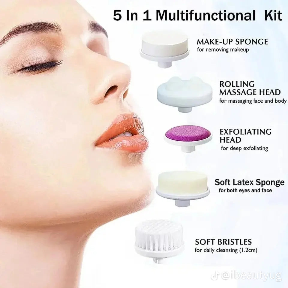 5 In 1 Face Cleansing Set Brush Electric Facial Cleaning and Massage Brush