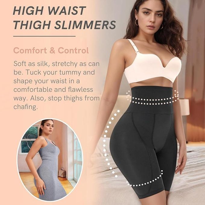 High waist Padded hips Shapewear with Tummy Control - Black