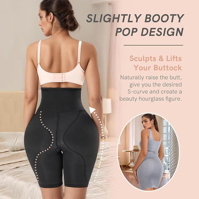High waist Padded hips Shapewear with Tummy Control - Black