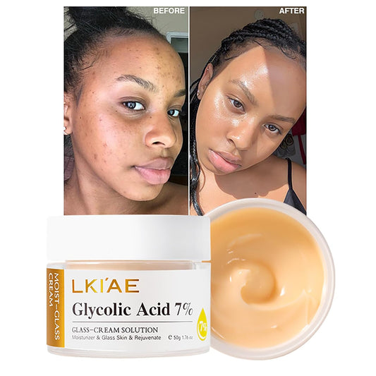 Glycolic Acid 7% Hydrating Exfoliating Beauty Face Cream for Glass Like Glowing Skin