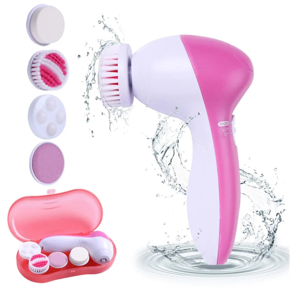 5 In 1 Face Cleansing Set Brush Electric Facial Cleaning and Massage Brush