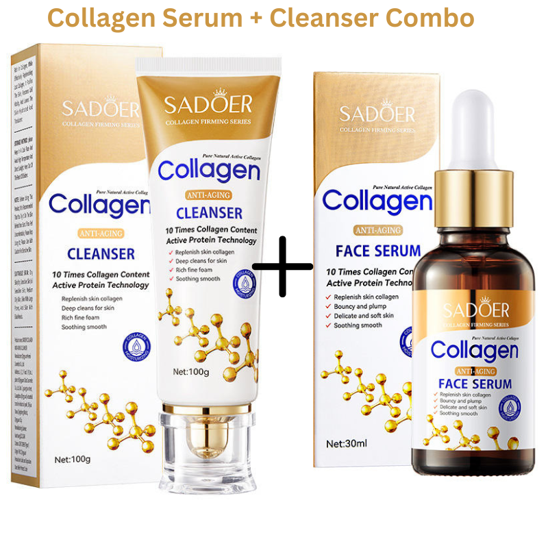 Collagen Serum and Collagen Cleanser Combo. Anti aging, anti wrinkle Combo