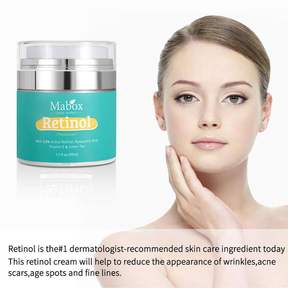 Mabox Retinol Moisturizer Face Cream Vitamin E Collagen Wrinkles Acne Hyaluroni Whitening Freckle Cream