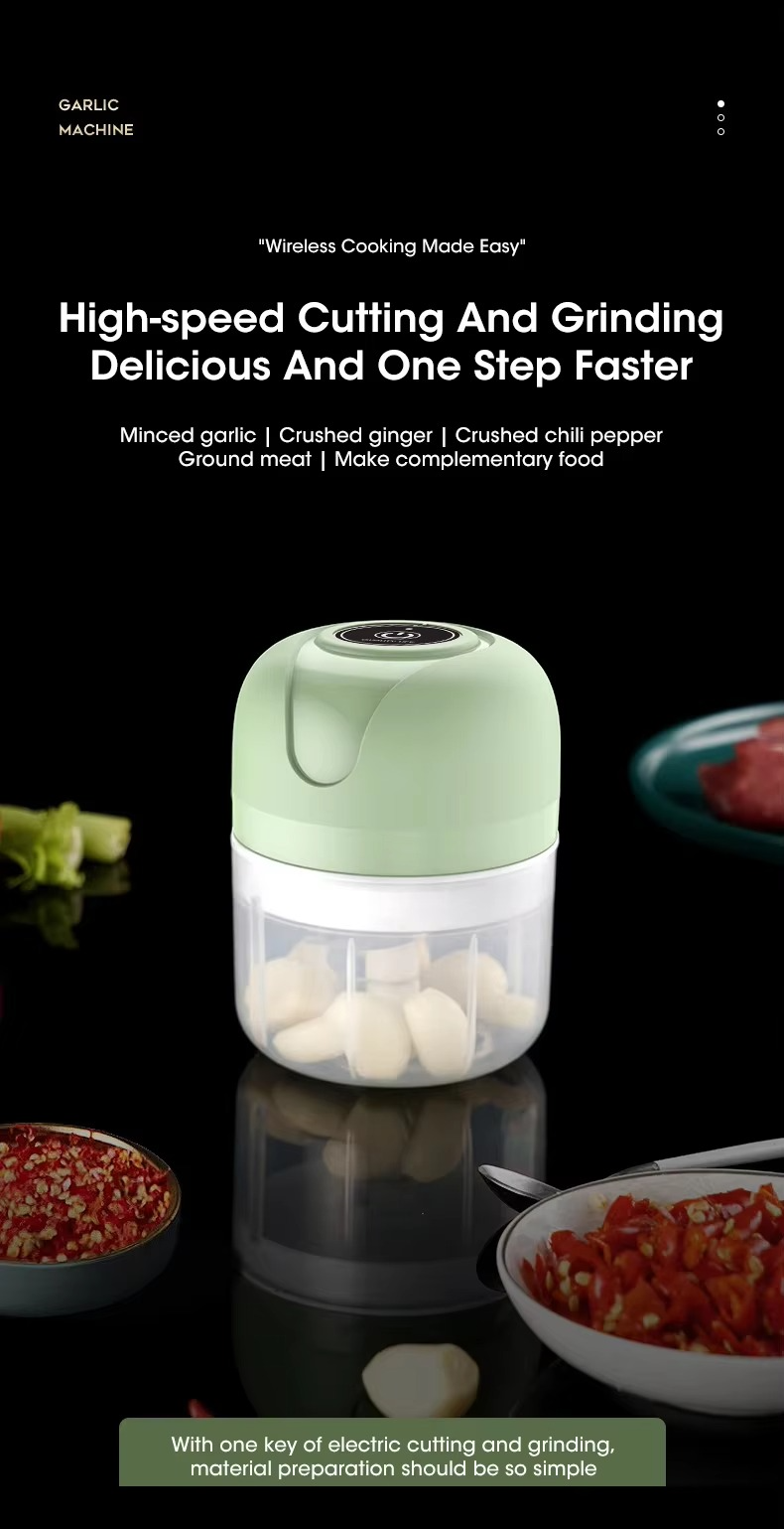 Mini Electric Chopper for Garlic, Meat and Vegetables