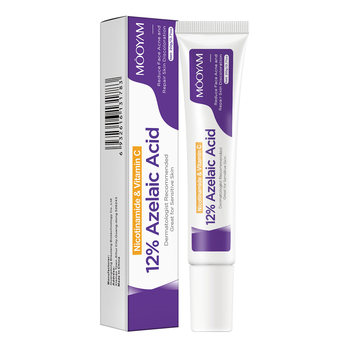 12%Azelaic Acid Cream with Niacinamide and Vitamin C for acne Prone Skin, Sensitive Skin, Large Pores and Pigmentation