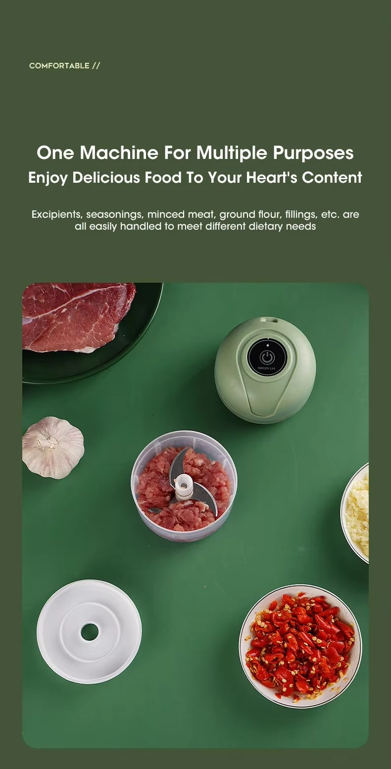 Mini Electric Chopper for Garlic, Meat and Vegetables