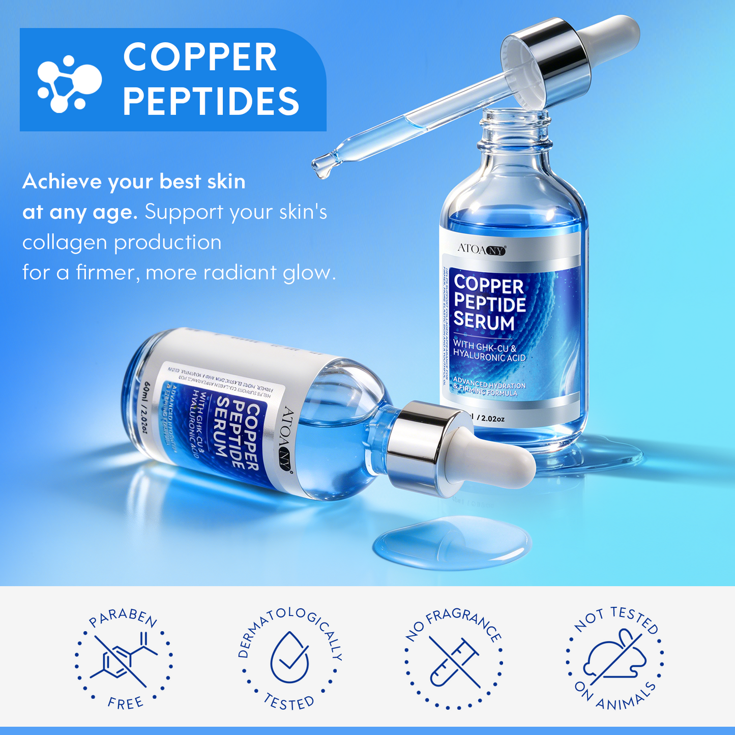 Anti Aging Copper peptides Collagen Face Serum