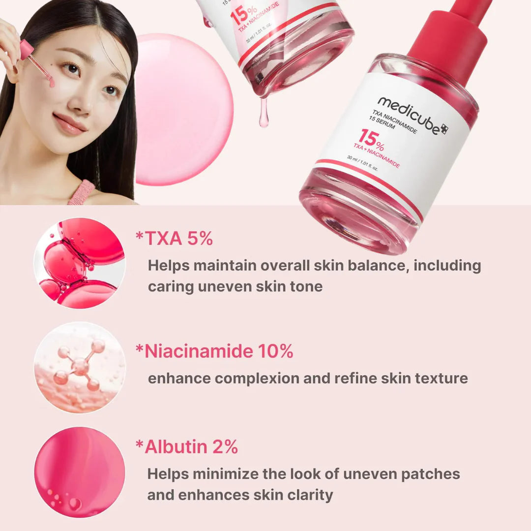 Medicube TXA+Niacinamide 15% Glow Facial Serum for After Spot Care