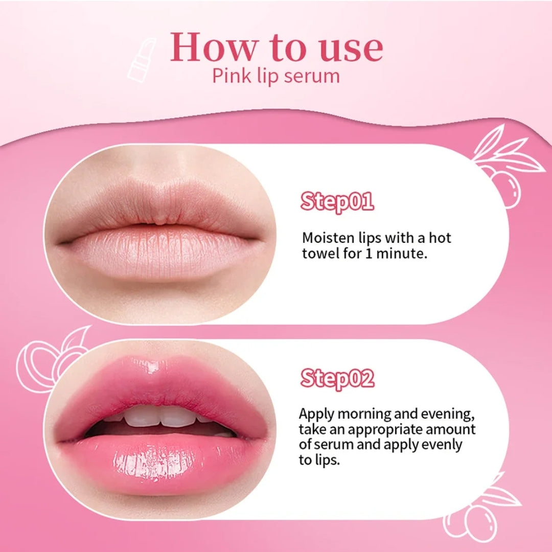 Pink Lip Serum for Dark Lip Improvement Moisturizing Liquid Lip Serum