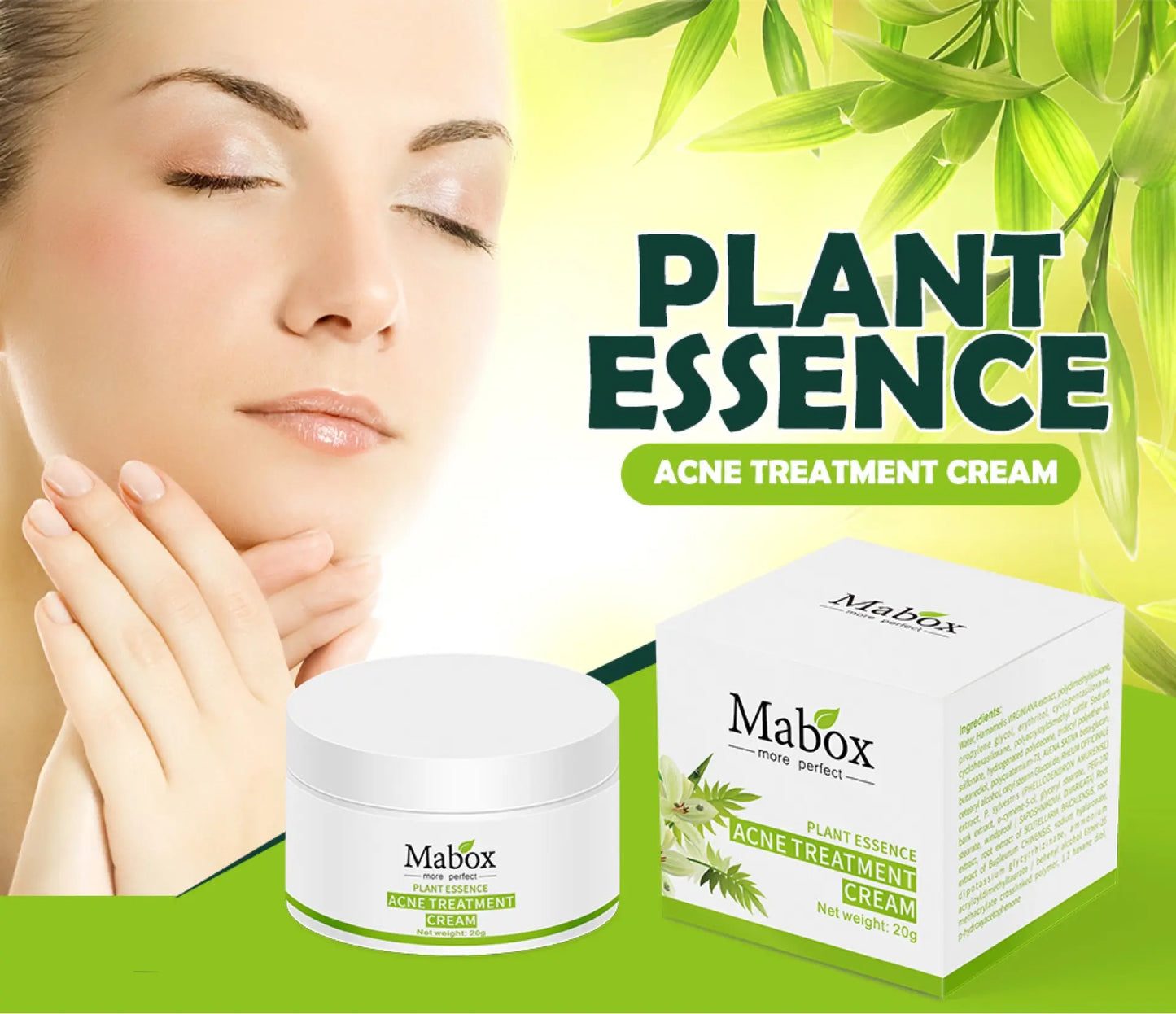 Mabox More Perfect 20g 100% Pure Natural Plant Whitening Moisturizing Acne Treatment Cream