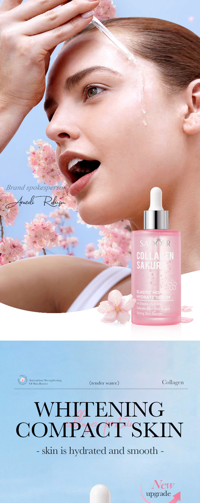 SADOER Sakura Collagen Elastic Moisturizing Essence Serum