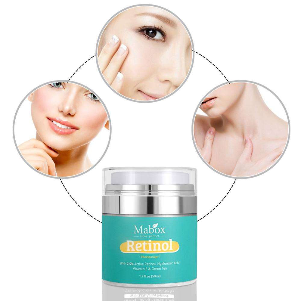 Mabox Retinol Moisturizer Face Cream Vitamin E Collagen Wrinkles Acne Hyaluroni Whitening Freckle Cream