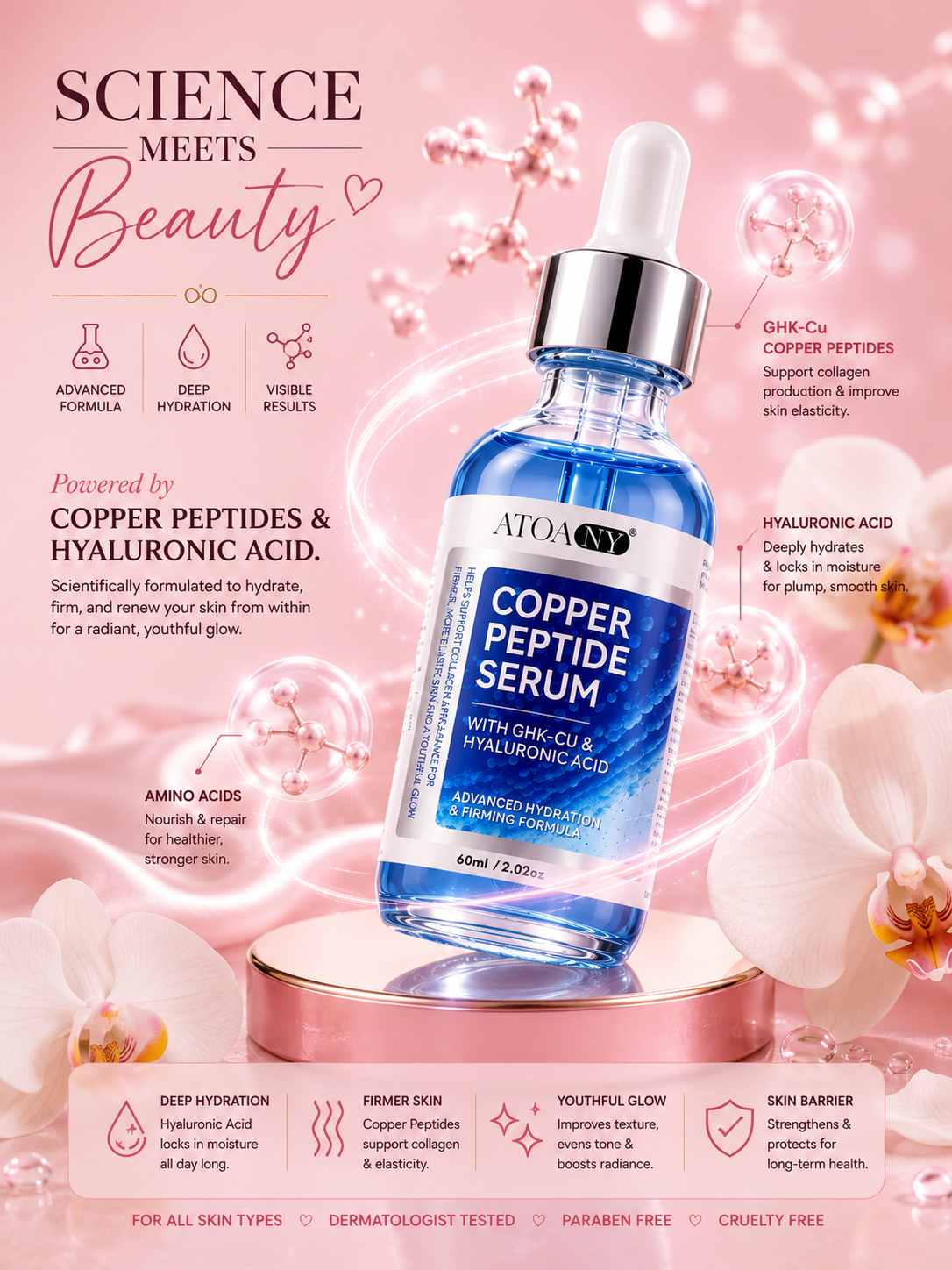 Anti Aging Copper peptides Collagen Face Serum 60ml