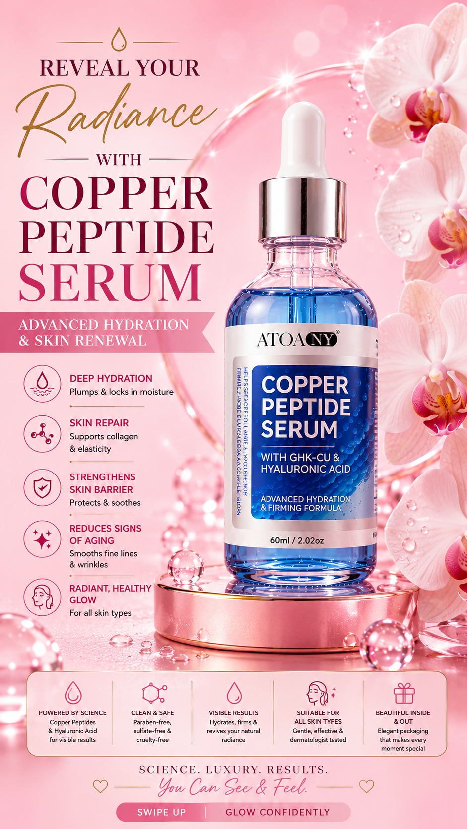 Anti Aging Copper peptides Collagen Face Serum 60ml