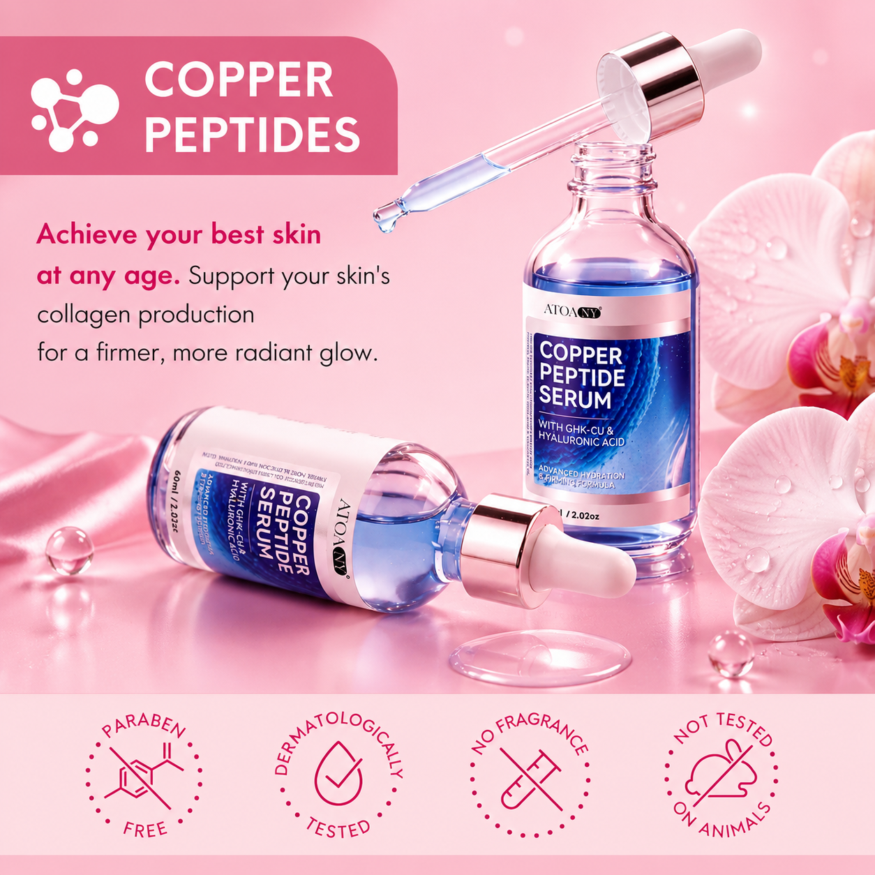 Anti Aging Copper peptides Collagen Face Serum 60ml