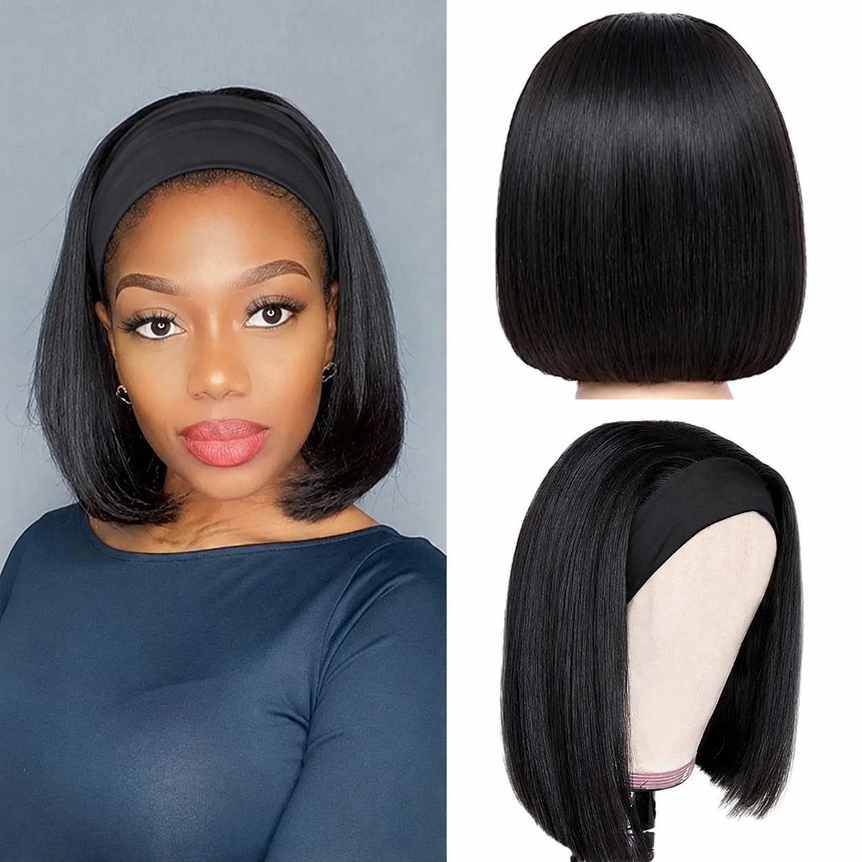 Stylish Bob Cut Headband Wig