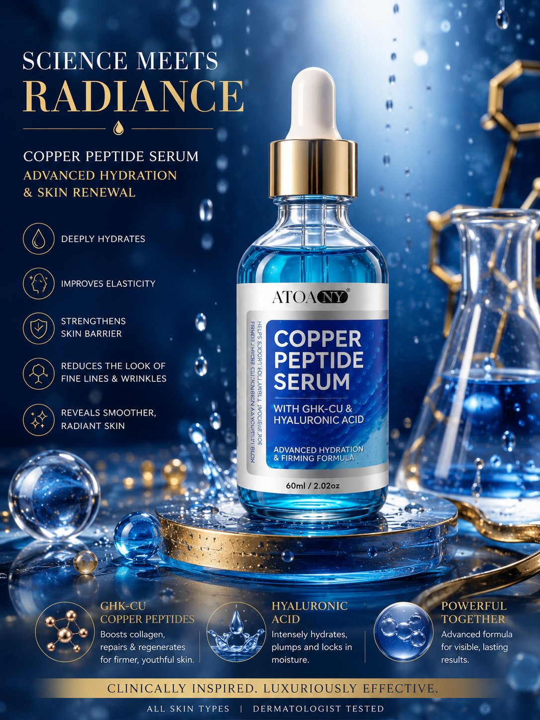 Anti Aging Copper peptides Collagen Face Serum