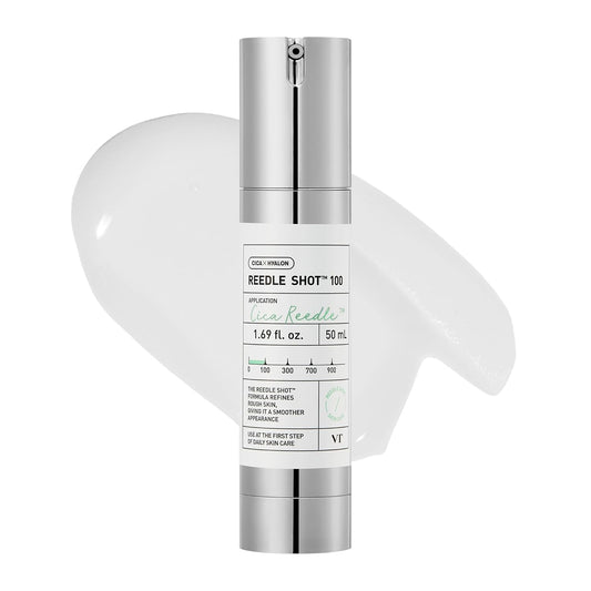 VT CICA Reedle Shot 100, Liquid Microneedling Spicule Serum for Pore Care, Exfoliation and Scarring
