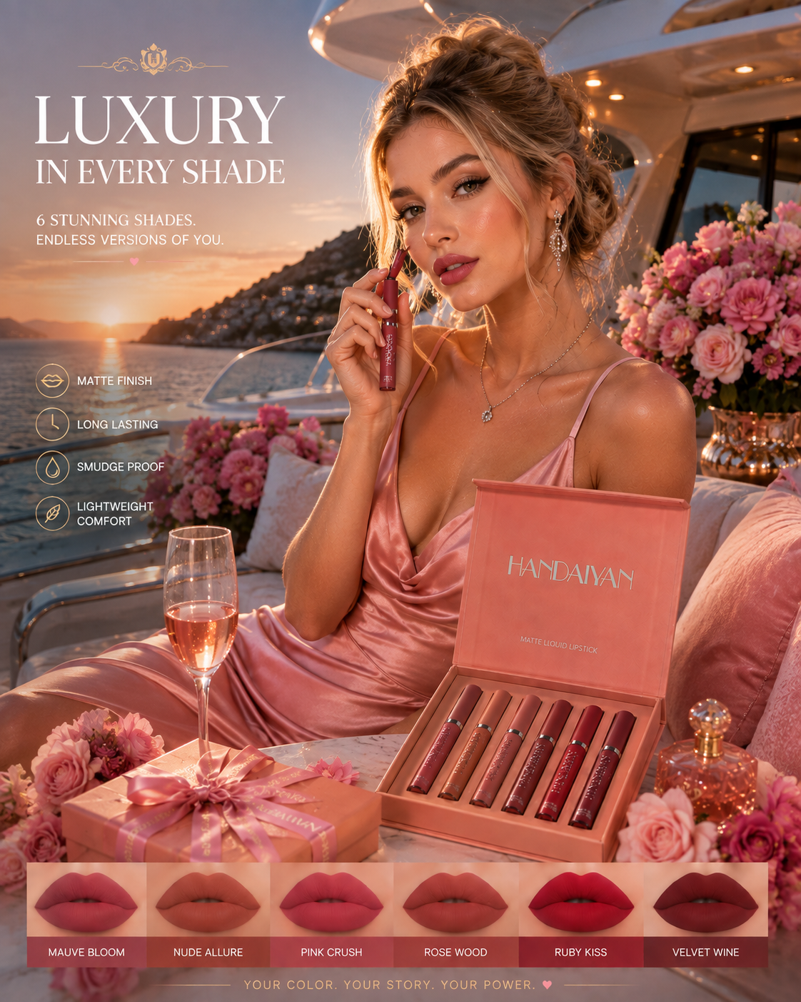 6pc Handaiyan Matte Lipstick Set A