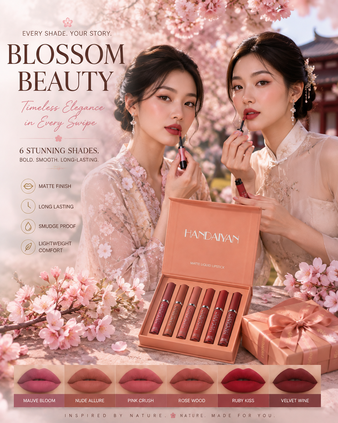 6pc Handaiyan Matte Lipstick Set A