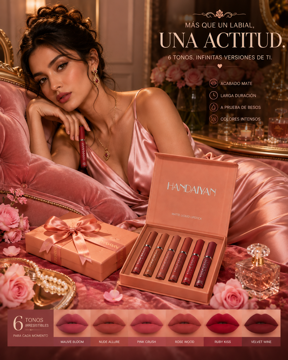 6pc Handaiyan Matte Lipstick Set A