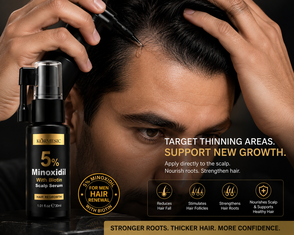 Kormesic 5% Minoxidil With Biotin – Advanced Hair Regrowth Scalp Serum