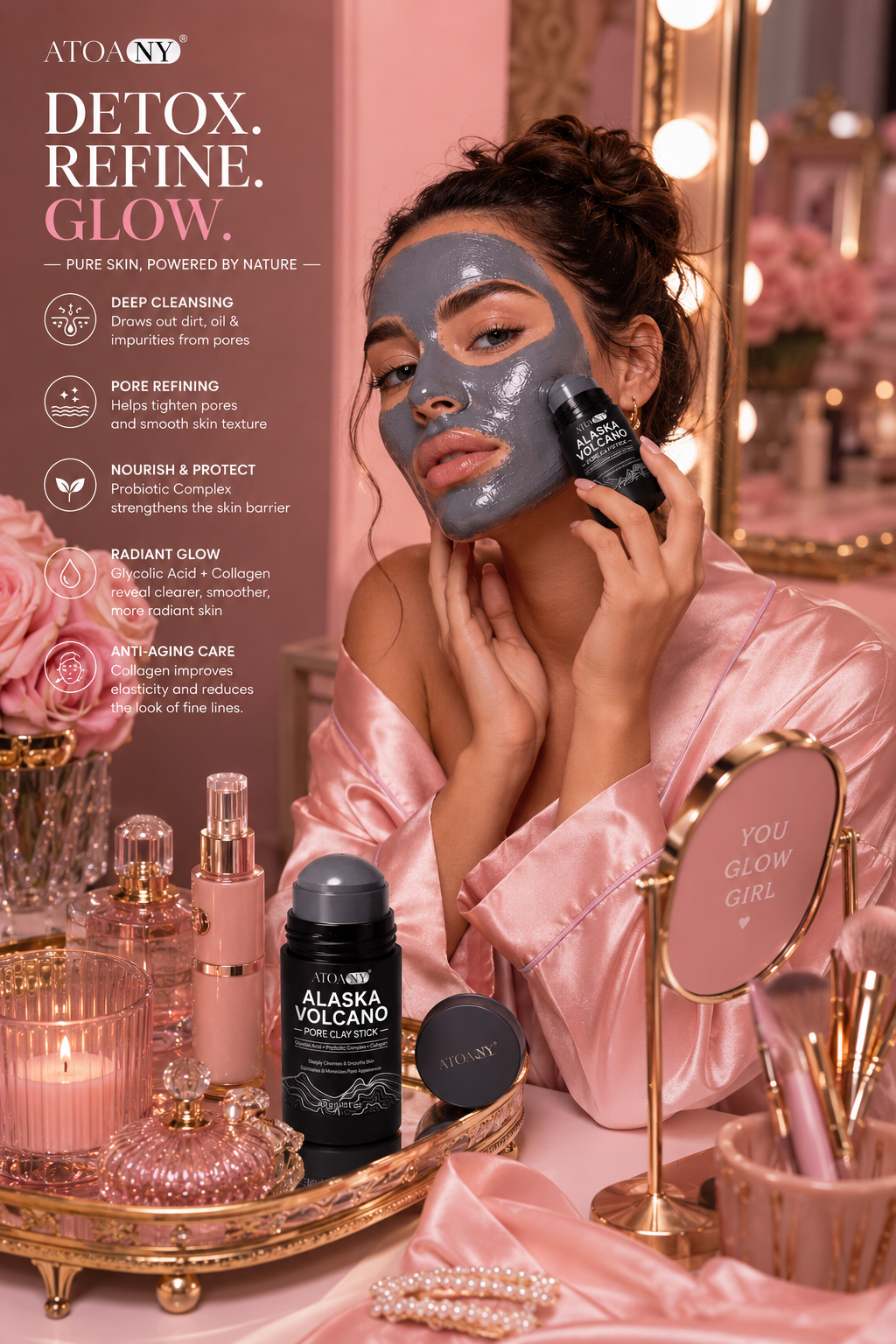 ATOANY Alaska Clay Purifying Facial Mask – Deep Cleansing, Pore Refining & Oil Control (40g)