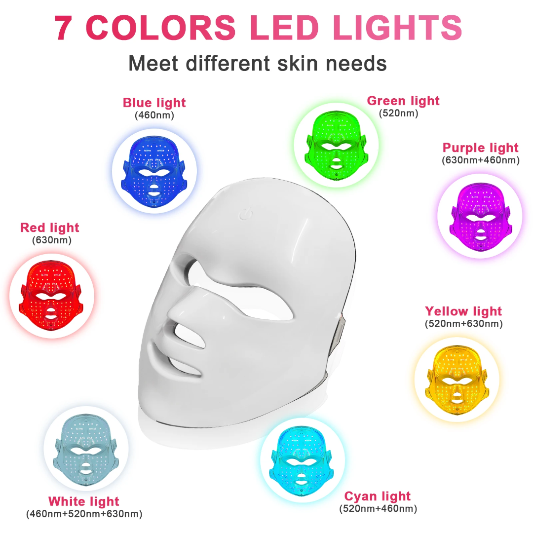 7 Colors Led Rejuvenation Facial Light Therapy Anti Aging Multi Function Led Mask