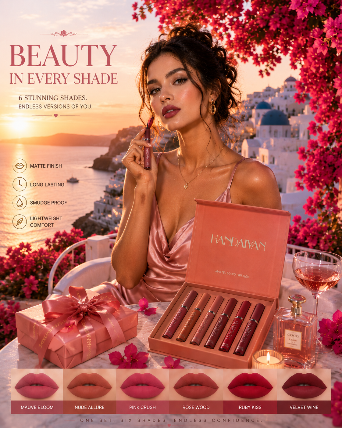 6pc Handaiyan Matte Lipstick Set A